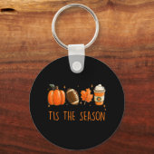 Dit is het seizoen Herfst Herfst Voetbal Pompoen K Sleutelhanger (Voorkant)