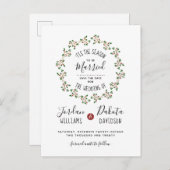 Dit is het seizoen | Kerst bruiloft save the date Aankondigingskaart (Voorkant / Achterkant)