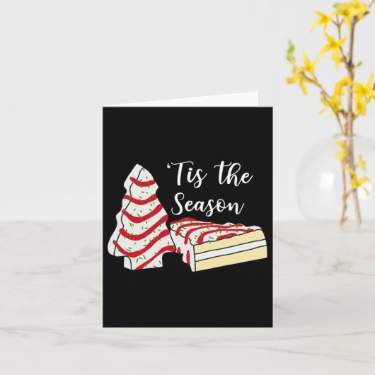 Dit is het seizoen kerstboom cakes snack kostuum kaart (Gele Bloem)