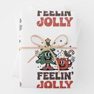 Dit is het seizoen kerstboom kerstmuts koffie inpakpapier vel