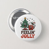 Dit is het seizoen kerstboom kerstmuts koffie ronde button 5,7 cm (Voorkant /achterkant)