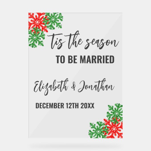 Dit is het seizoen Kerstbruiloft Acryl Bord (Voorkant)