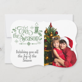 Dit is het seizoen/kerstcitaat/Foto/Lt Green Feestdagenkaart