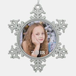 Dit is het seizoen | kerstfeestfoto tin sneeuwvlok ornament