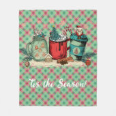 'Dit is het seizoen Kerstmis geruite vakantiegnoom Fleece Deken (Voorkant)