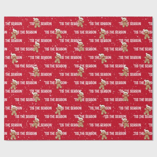 'DIT IS HET SEIZOEN met peperkoek man Cadeaupapier (Vlak)