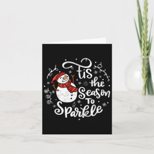 Dit is het seizoen naar Sparkle Snowman Christmas Kaart
