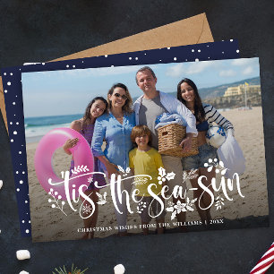 Dit is het seizoen   Nautical Holiday Photo Card Feestdagenkaart