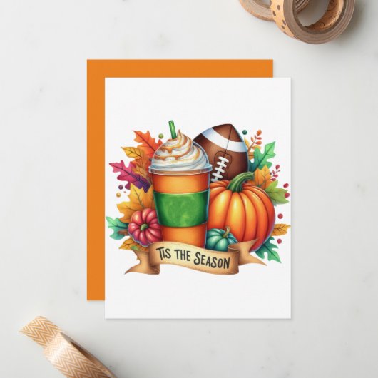 Dit is het seizoen notitiekaartje (Voorkant / Achterkant in situ)