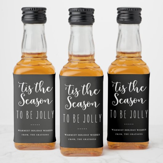 'Dit is het seizoen om Jolly Black Holiday te zijn Likeurfles Etiket (Flessen)