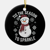 Dit is het seizoen om kerstcadeau te sprankelen keramisch ornament (Voorkant)