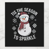 Dit is het seizoen om kerstcadeau te sprankelen wijn etiket (Enkel label)