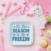 Dit is het seizoen om te bevriezen - Winter Fun Papieren Bordje (Feest)
