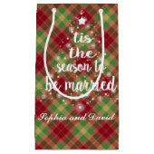 "Dit is het seizoen om te trouwen" Red Plaid Holid Klein Cadeauzakje (Voorkant)