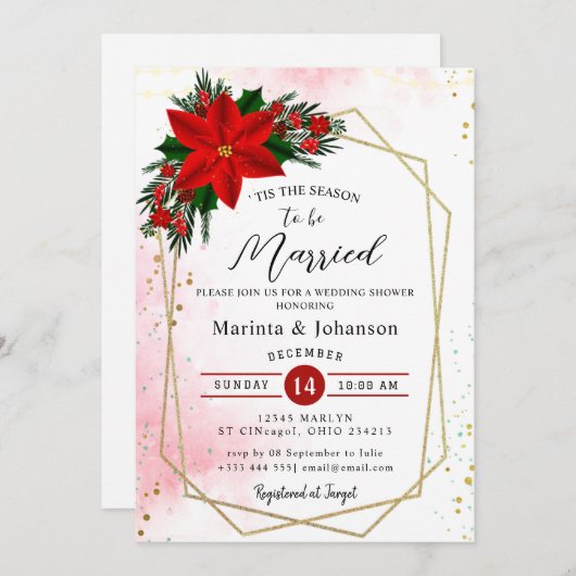 Dit is het seizoen om te trouwen Uitnodiging (Voorkant / Achterkant)