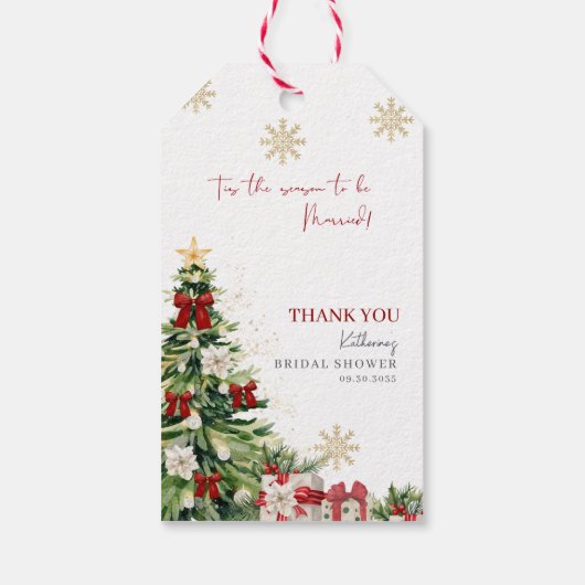 Dit is het seizoen om te trouwen Vrijgezellenfeest Cadeaulabel (Achterkant)