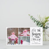 Dit is het seizoen om vrolijk moderne scriptfoto t feestdagenkaart (Staand voorkant)