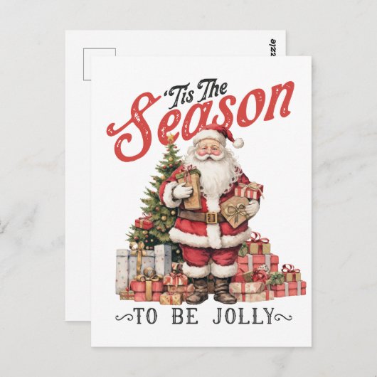 ‘Dit is het seizoen om vrolijk Sinterklaas te zij Briefkaart (Voorkant / Achterkant)