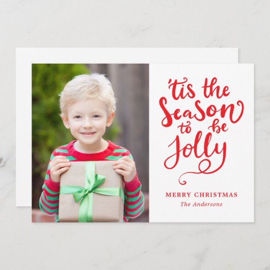 Dit is het seizoen om vrolijke kerstfoto's te make feestdagenkaart (Voorkant / Achterkant)