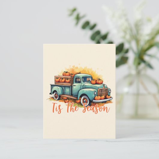 'Dit is het seizoen pompoen vrachtwagen Briefkaart (Staand voorkant)
