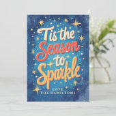 Dit is het seizoen Retro Foto Kerst Kaart (Staand voorkant)