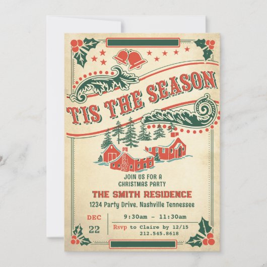 Dit is het seizoen retro  rustieke uitnodiging (Voorkant)