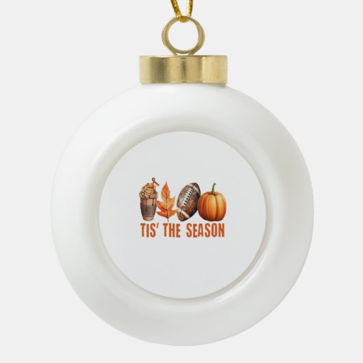 Dit is het seizoen Thanksgiving pompoen Keramische Bal Ornament (Voorkant)