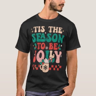 Dit is het seizoen van de Jolly Groovy Retro Kerst T-shirt