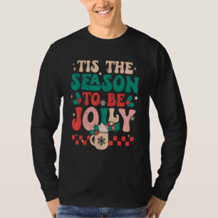 Dit is het seizoen van de Jolly Groovy Retro Kerst T-shirt