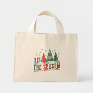Dit is het seizoen van de moderne kersttypografie mini tote bag