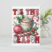 Dit is het seizoen van de retro kerstman feestdagenkaart (Staand voorkant)