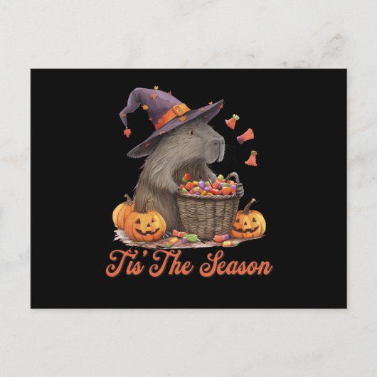 Dit is het seizoen van Halloween Capybara Briefkaart (Voorkant)