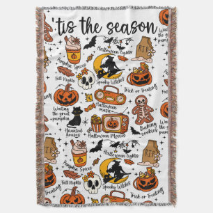 Dit is het seizoen van Halloween Doodles Deken