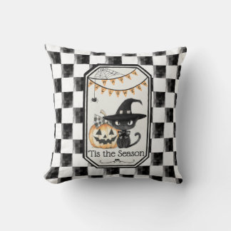 Dit is het seizoen van Happy Halloween Checkerboar Kussen