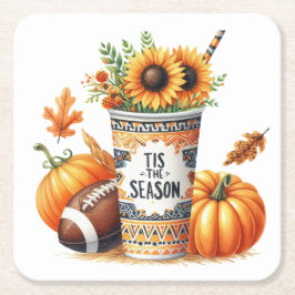 Dit is het seizoen vierkante kartonnen onderzetter