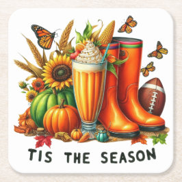 Dit is het seizoen vierkante kartonnen onderzetter