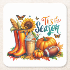 Dit is het seizoen vierkante kartonnen onderzetter