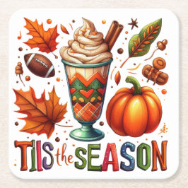 Dit is het seizoen vierkante kartonnen onderzetter