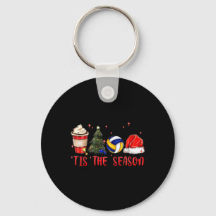 Dit is het seizoen Volleybal Coffee Santa Hat Kers Sleutelhanger