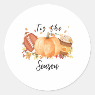 Dit is het seizoen voor Herfst Voetbal Pompoenen e Ronde Sticker