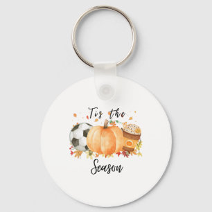 Dit is het seizoen voor Herfst voetbalpompoenen en Sleutelhanger