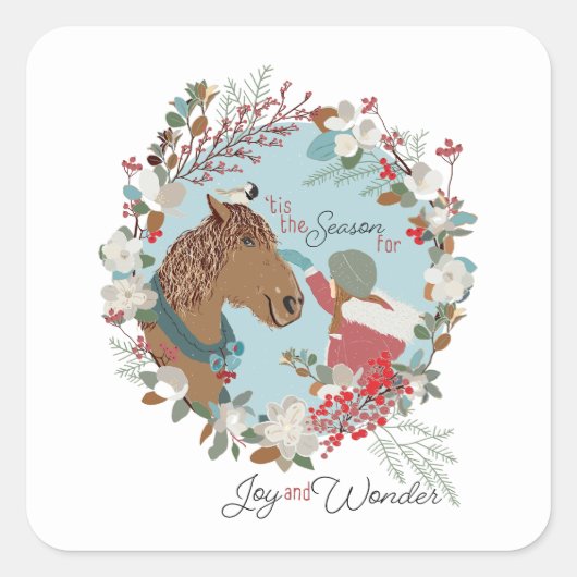 Dit is het seizoen voor Joy and Wonder Holiday Vierkante Sticker (Voorkant)