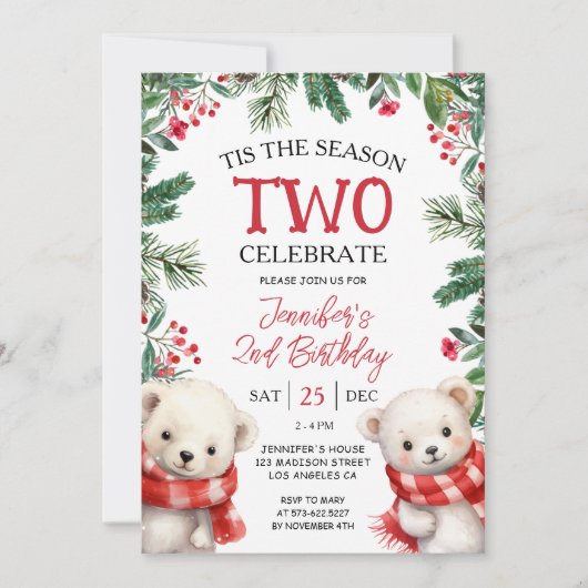 Dit is het tweede seizoen | Polar Beren 2e Verjaar Kaart (Voorkant)