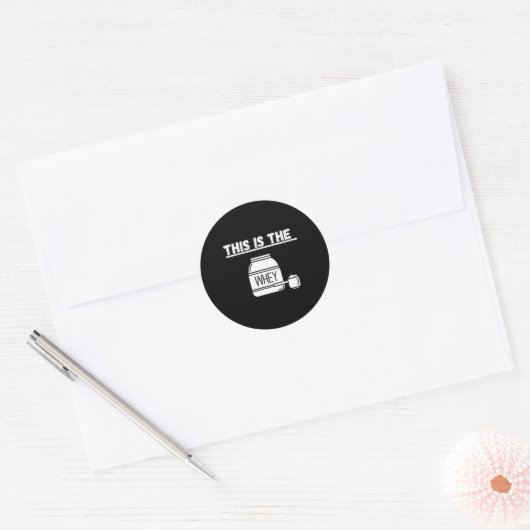 Dit is het Whey Gym Design Ronde Sticker (Envelop)
