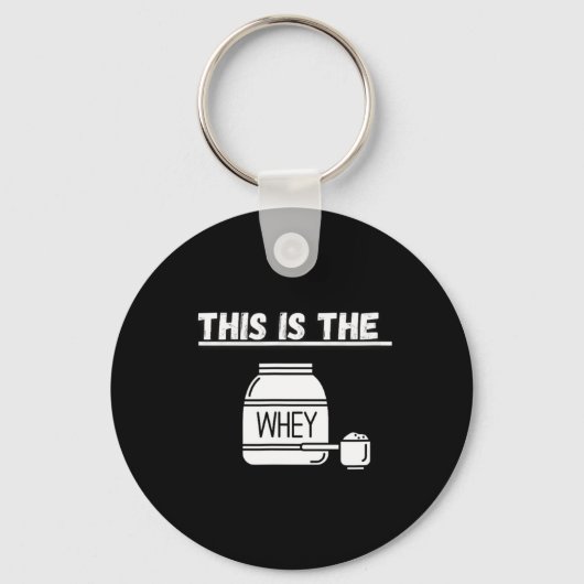 Dit is het Whey Gym Design Sleutelhanger (Voorkant)