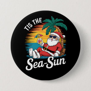 Dit is het Zee Sun Santa Beach Kerst in juli Ronde Button 7,6 Cm