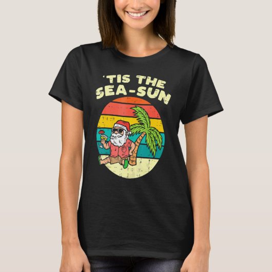 Dit is het Zee Sun Santa Beach Summer Kerstmis in  T-shirt (Voorkant)