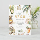 Dit is het Zee-zon tropisch kerstfeest Kaart (Staand voorkant)