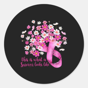 Dit is hoe een overlevende eruit ziet als borstkan ronde sticker