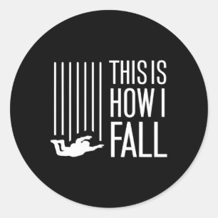Dit is hoe ik Herfst skydiving gratis Herfst skydi Ronde Sticker